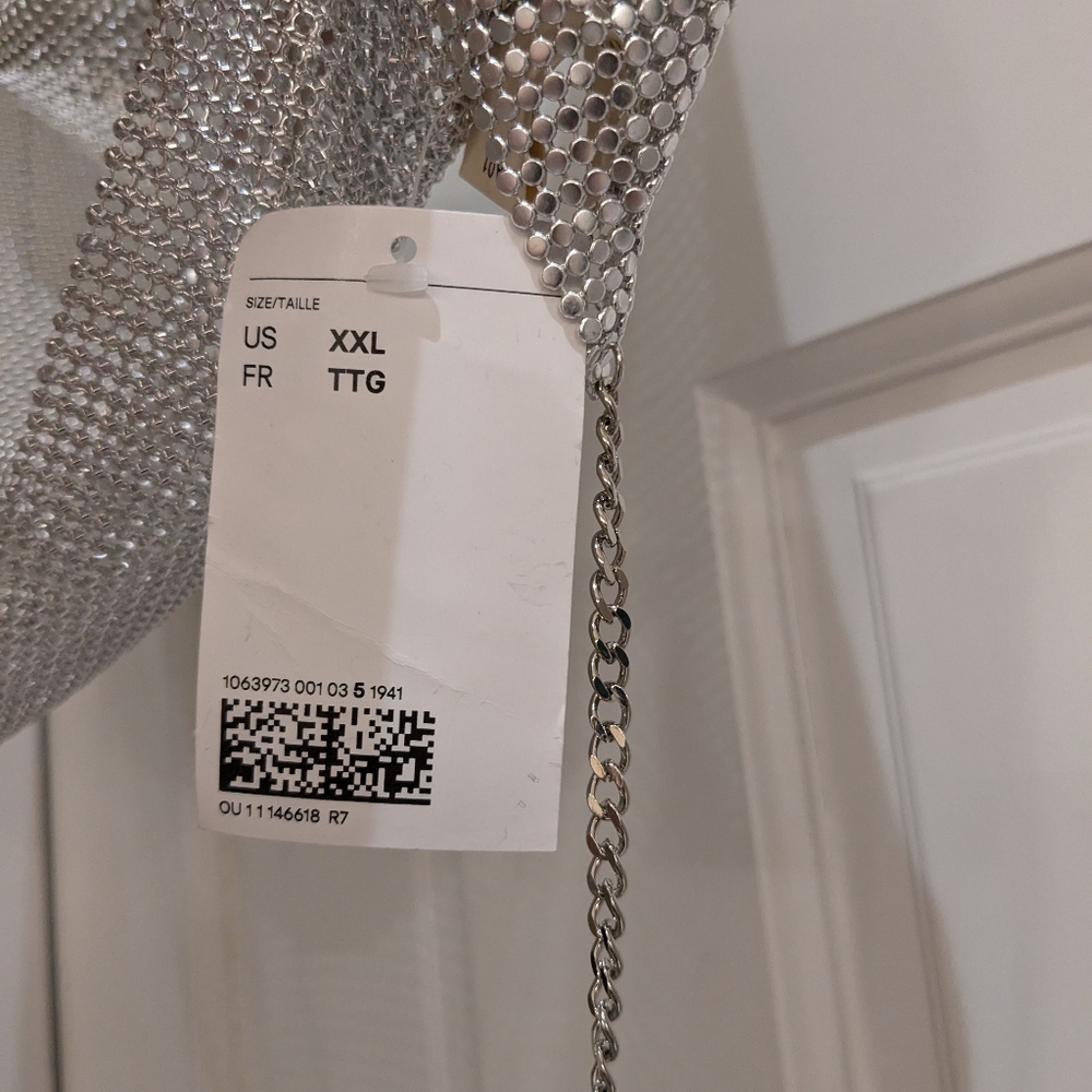 Metallic Silver Chain Top XXL NWT - Picture 4 of 8